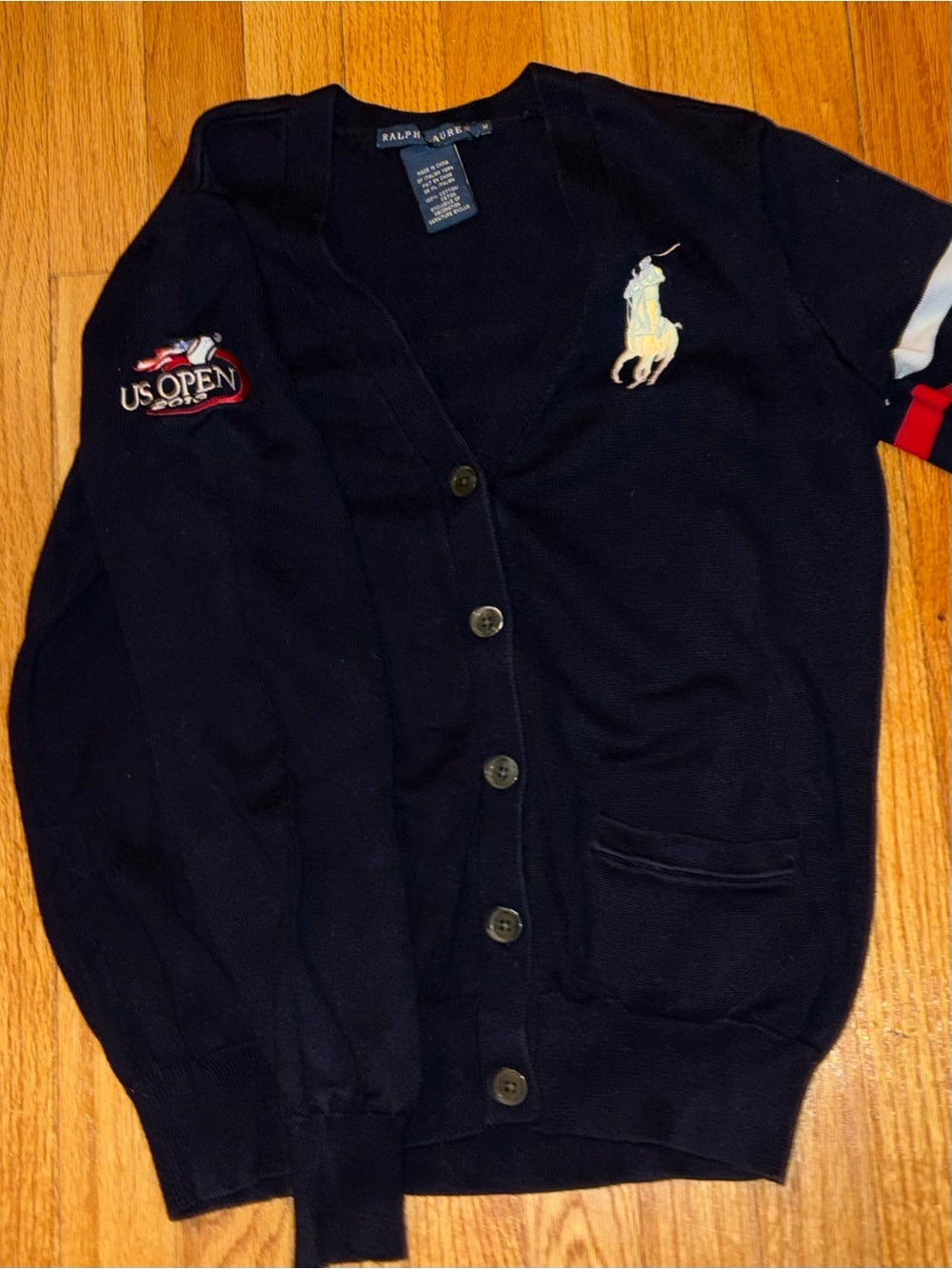 Ralph Lauren Women’s Navy Cotton 2013 US Open Cardigan – Size Medium - Picture 5 of 9